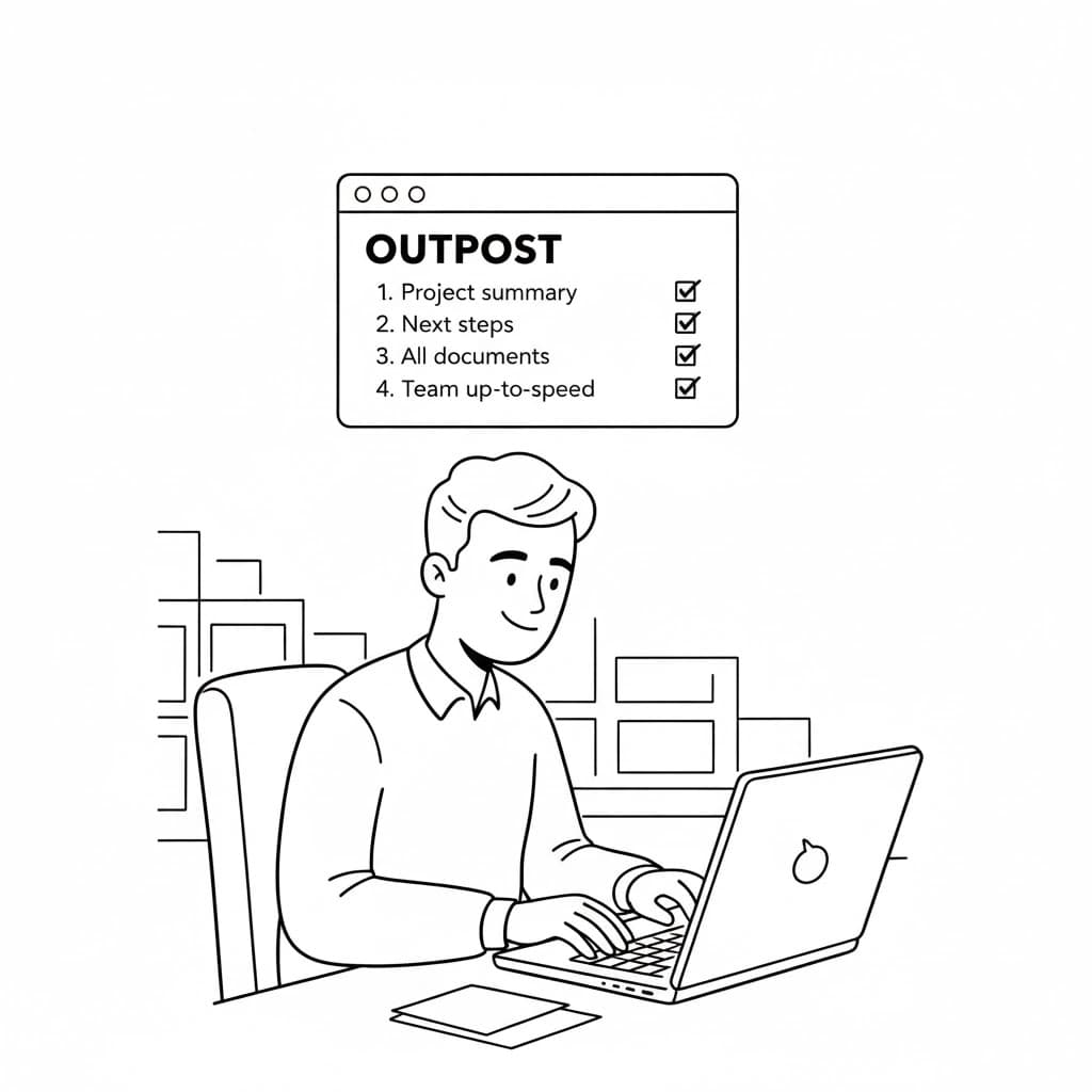 Happy buyer with organized workspace